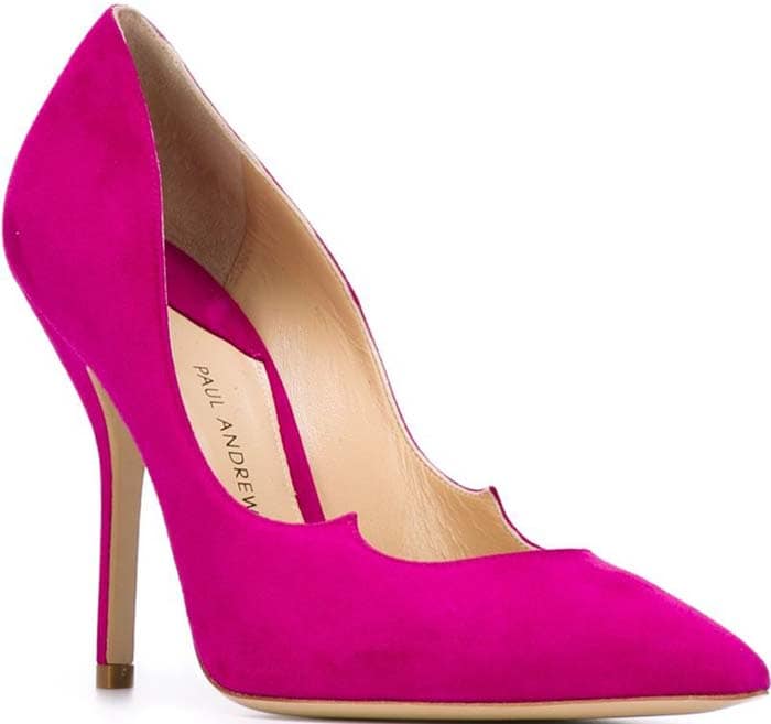 Paul Andrew "Zenadia" Scalloped Suede Pumps Pink