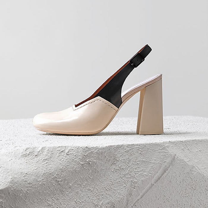 Celine Fall 2014 Chunky-Heel Colorblock Slingback Pumps