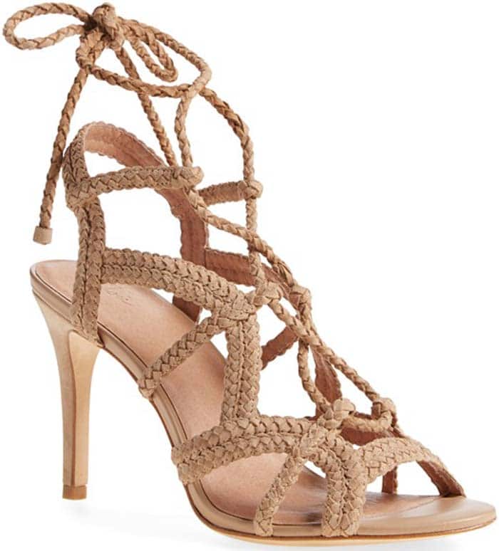 Joie 'Tonni' Suede Strappy Sandal in Buff Kid Suede