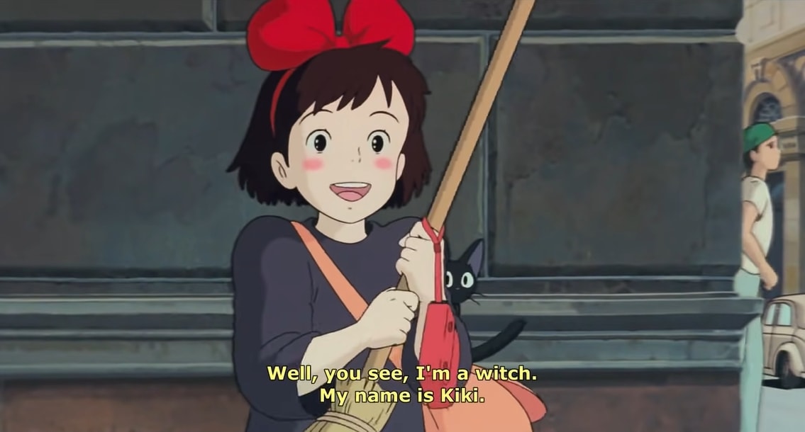 Kirsten Dunst voices a young witch, Kiki, who moves to a new town in the 1989 Japanese animated film Kiki's Delivery Service