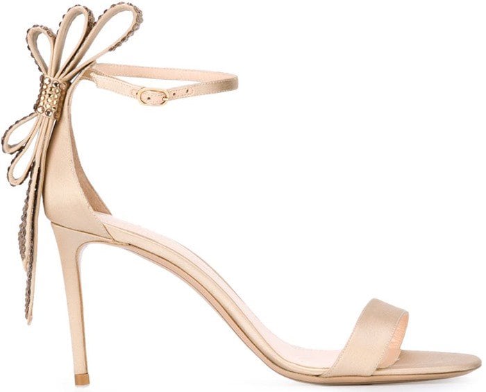 Nude silk and leather 'Faye' sandals from Nicholas Kirkwood