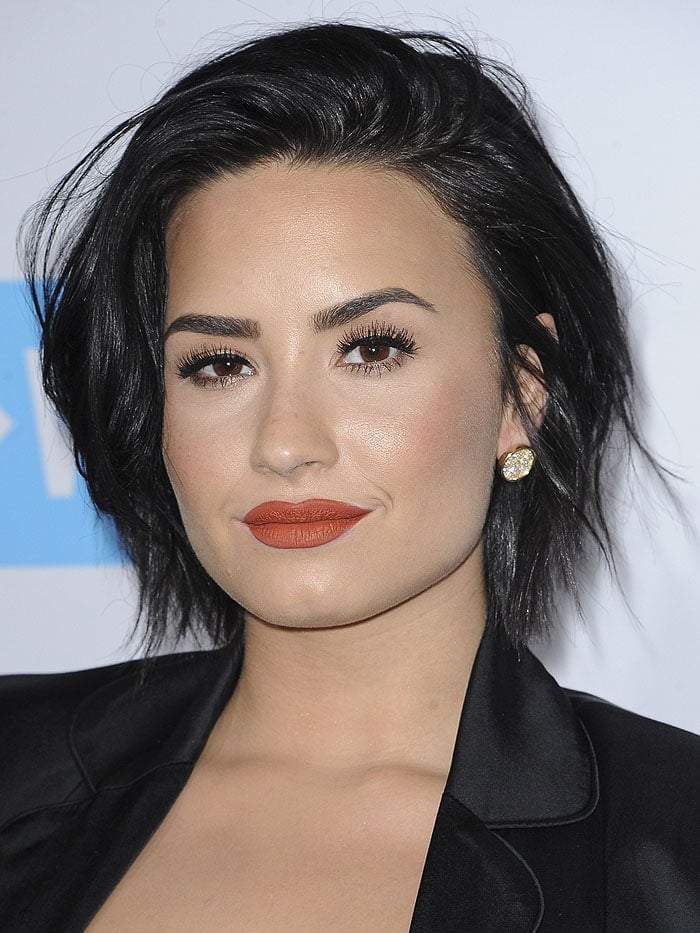 Demi Lovato slicks her hair back at the 2016 WE Day California