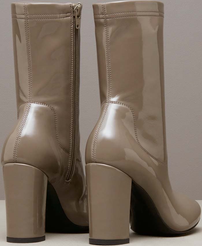 Kenneth Cole Krystal Patent Leather Boot Taupe