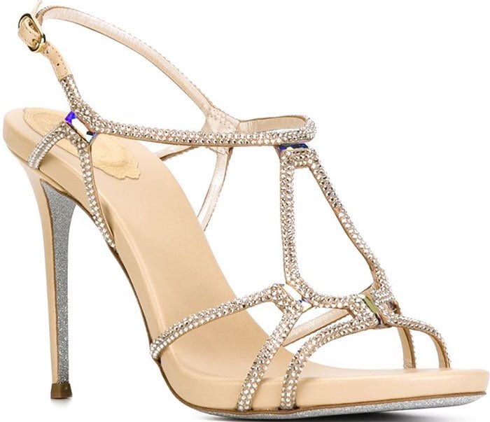 Kat Graham Wears Rene Caovilla Crystal Embellished Sandals