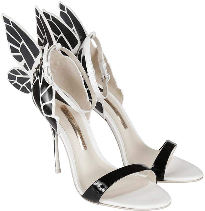 Black Sophia Webster "Chiara" Butterfly Patent Leather Sandal