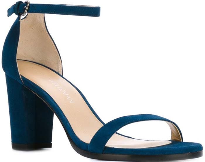 Blue Stuart Weitzman "NearlyNude" Suede Sandal