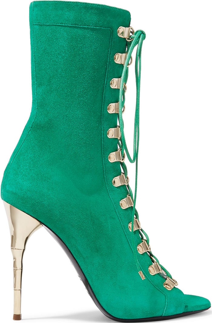 Balmain Ava lace-up suede boots