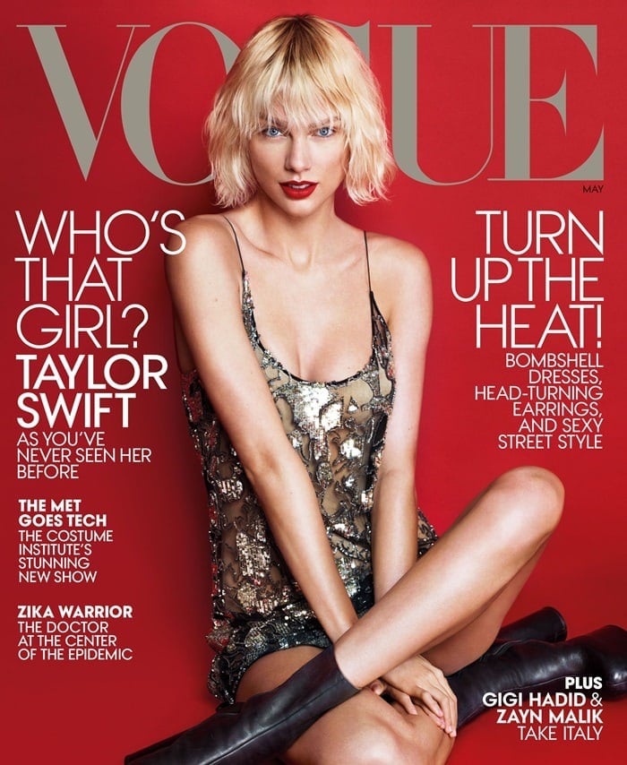 Taylor Swift on the cover of the May 2016 issue of US Vogue magazine