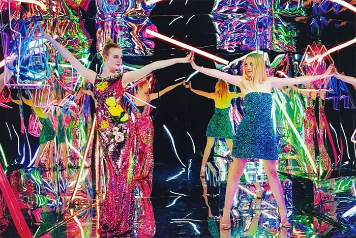 Via Dakota Fanning's Instagram, posted June 17, 2016: Elle Fanning and Dakota Fanning at "The Neon Demon" after party in Los Angeles