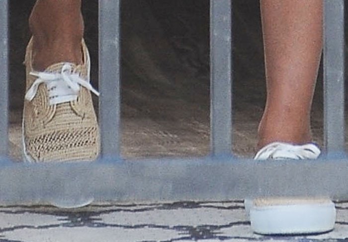 Jessica Alba on a family Sunday funday in the Robert Clergerie "Teba" sneakers