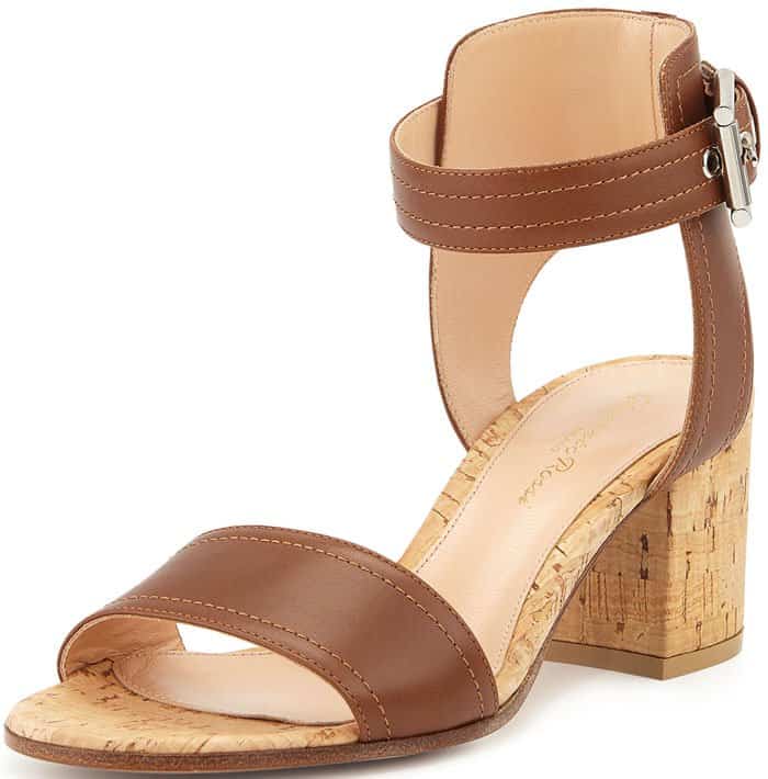 Gianvito Rossi Cork Block Sandals Brown