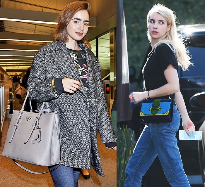 Even Hollywood youngins Lily Collins and Emma Roberts love Prada