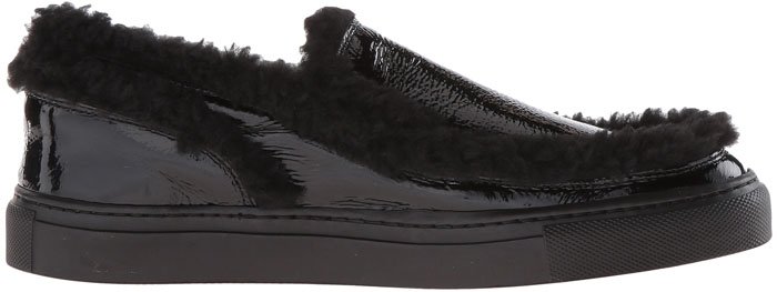 MM6 Maison Margiela Shearling-Trimmed Textured-Leather Slip-on Sneakers