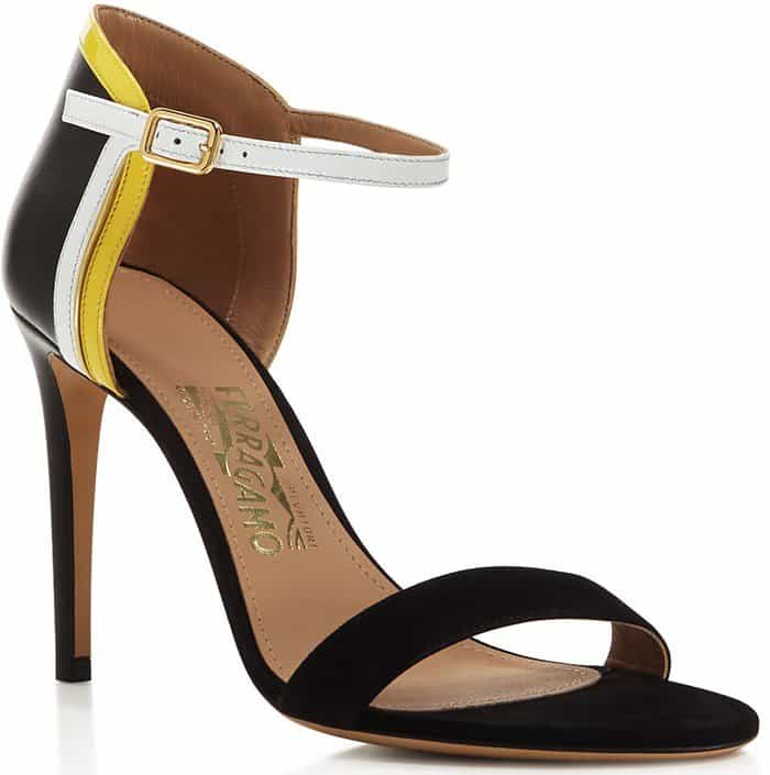 Salvatore Ferragamo Color Block Ankle Strap Sandals