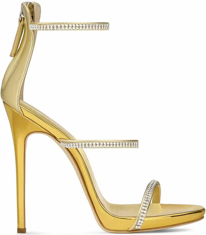 Giuseppe Zanotti 'Harmony Sparkle' Stiletto Sandals Gold