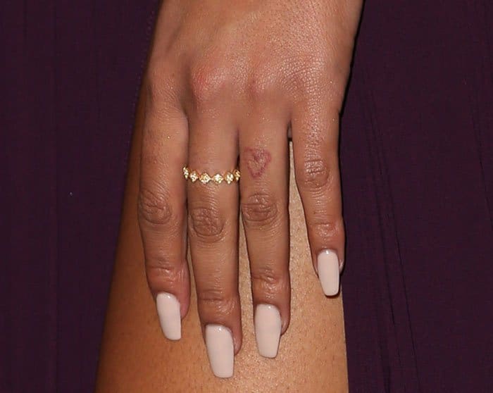Chanel Iman kept her accessories simple with a jeweled slim ring