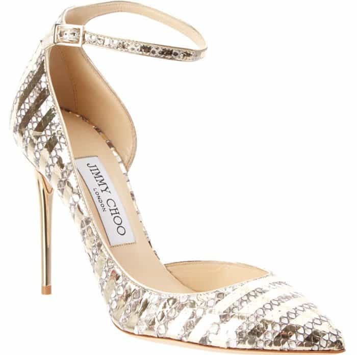 Gold Jimmy Choo Lucy d'Orsay Pumps