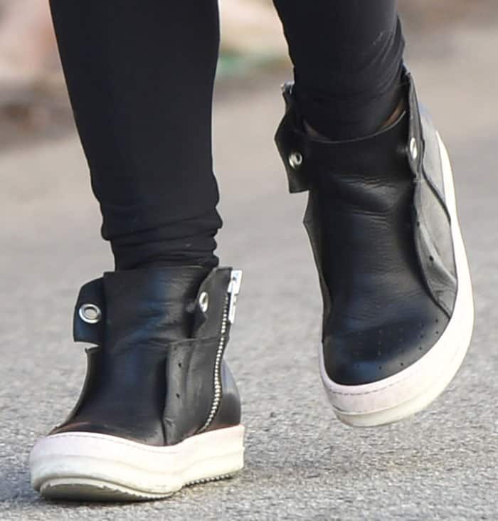 Julianne Hough rocked leather high-top sneakers