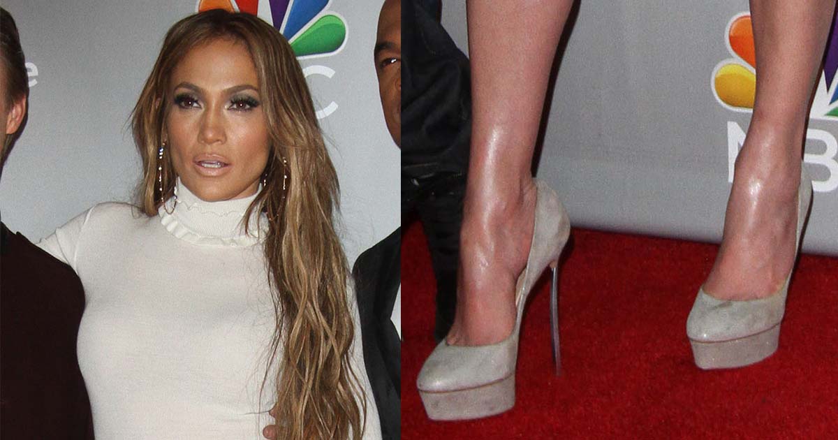Jennifer Lopez Promotes World Of Dance In Gray Platform Pumps