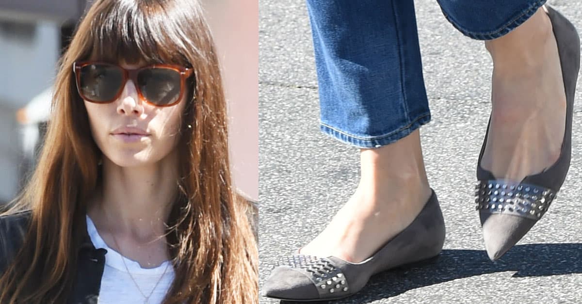 Jessica Biel Takes Los Angeles Shopping Trip in Jimmy Choo Flats