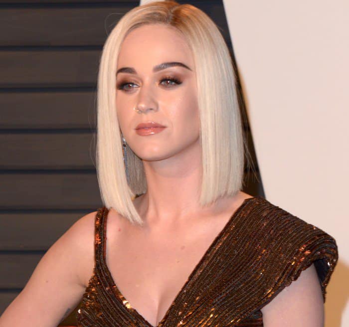 Katy Perry Sparkles in Jean Paul Gaultier Gown and Jimmy Choo Sandals