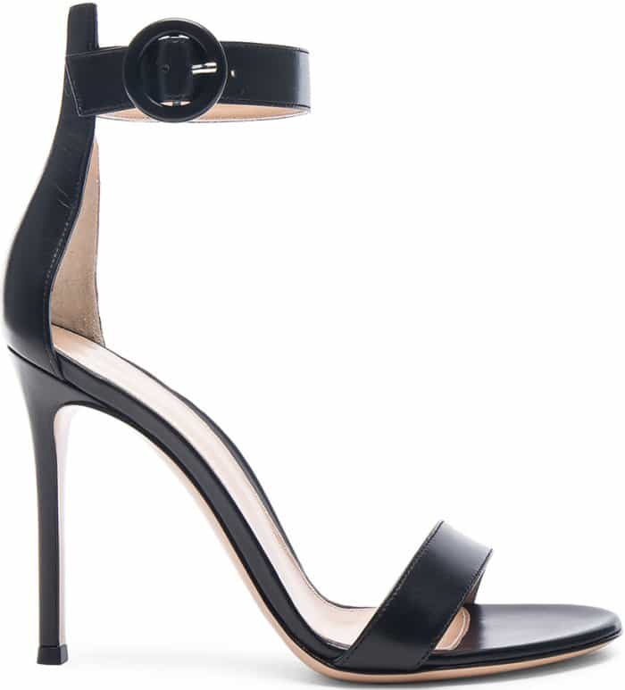 Gianvito Rossi “Portofino” Sandals in Black Leather