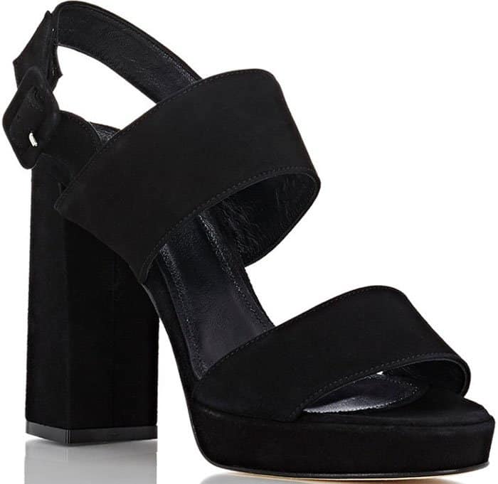 Barneys New York Double Strap Suede Platform Sandals