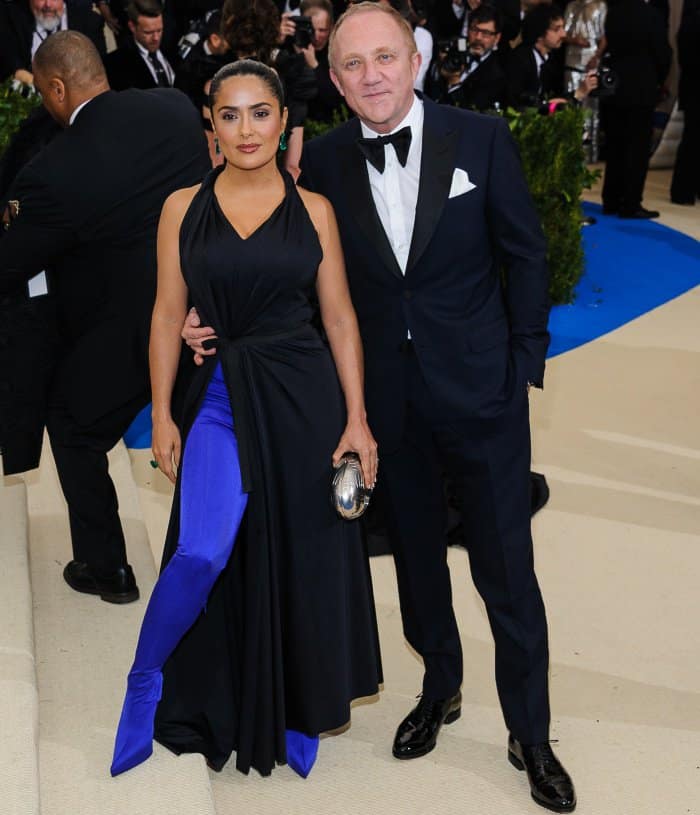 Salma Hayek with husband Francois-Henri Pinault at the 2017 Met Gala