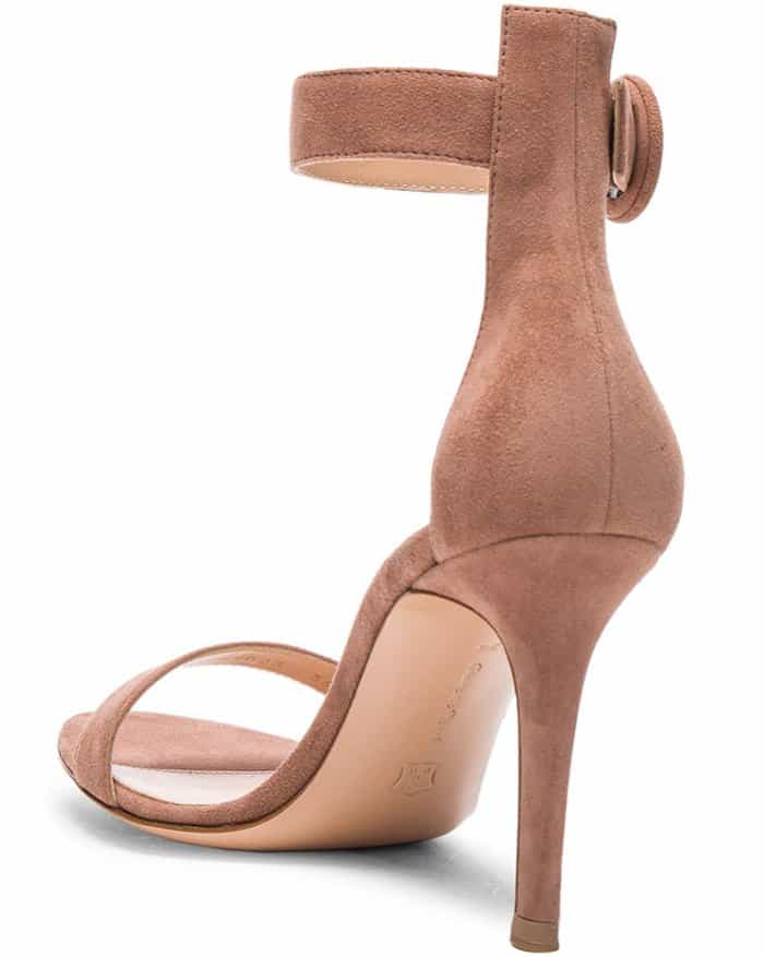 Gianvito Rossi “Portofino” Sandals in Praline Suede