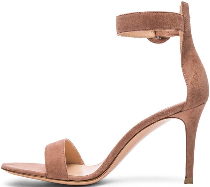 Gianvito Rossi “Portofino” Sandals in Praline Suede