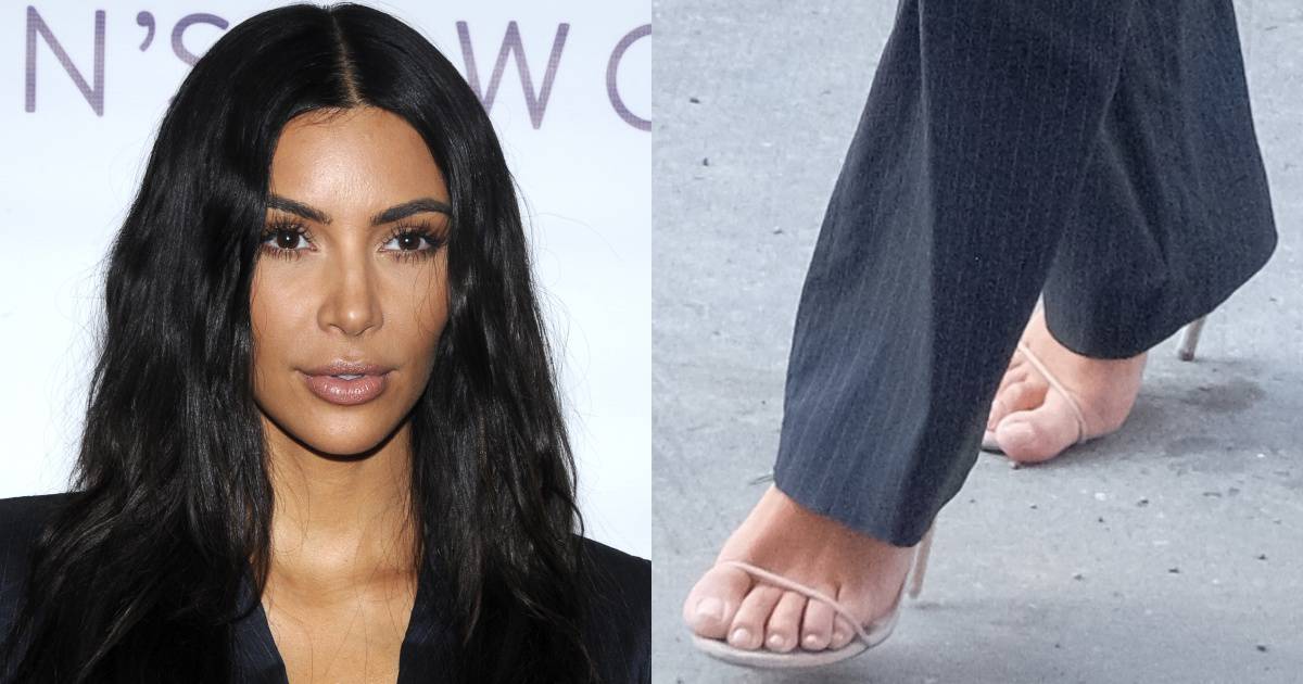 Kim Kardashian Goes CEO in Jean Paul Gaultier Suit and Yeezy Sandals