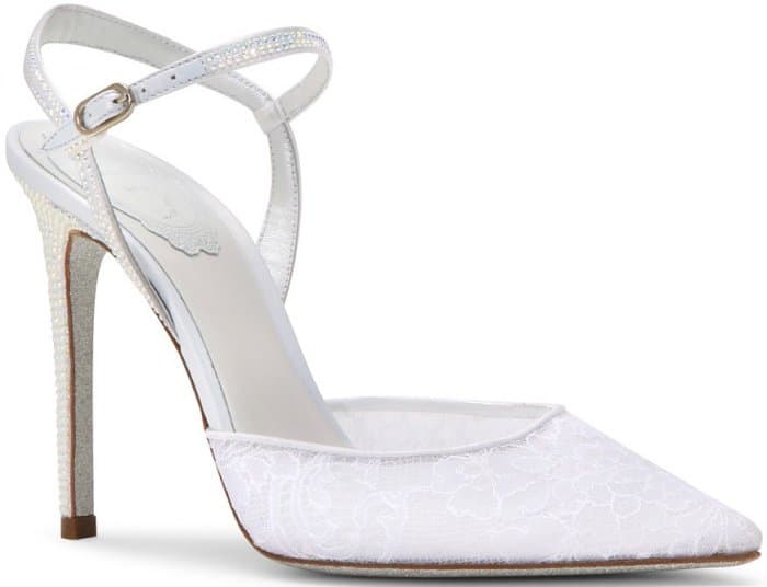 Rene Caovilla lace slingback pumps with diamante detailing