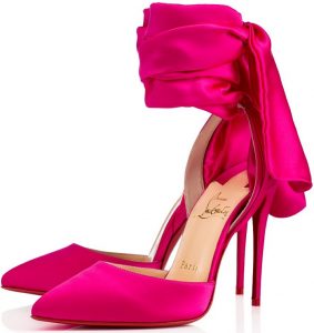 Douce Du Desert Red Sole Ankle Tie Pumps by Christian Louboutin