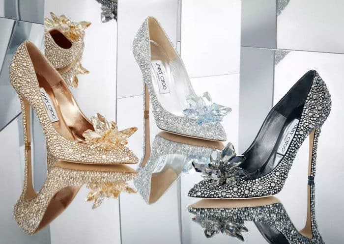 Jimmy Choo Azia 110 Glitter-embellished Leather-heeled Sandals in White |  Lyst