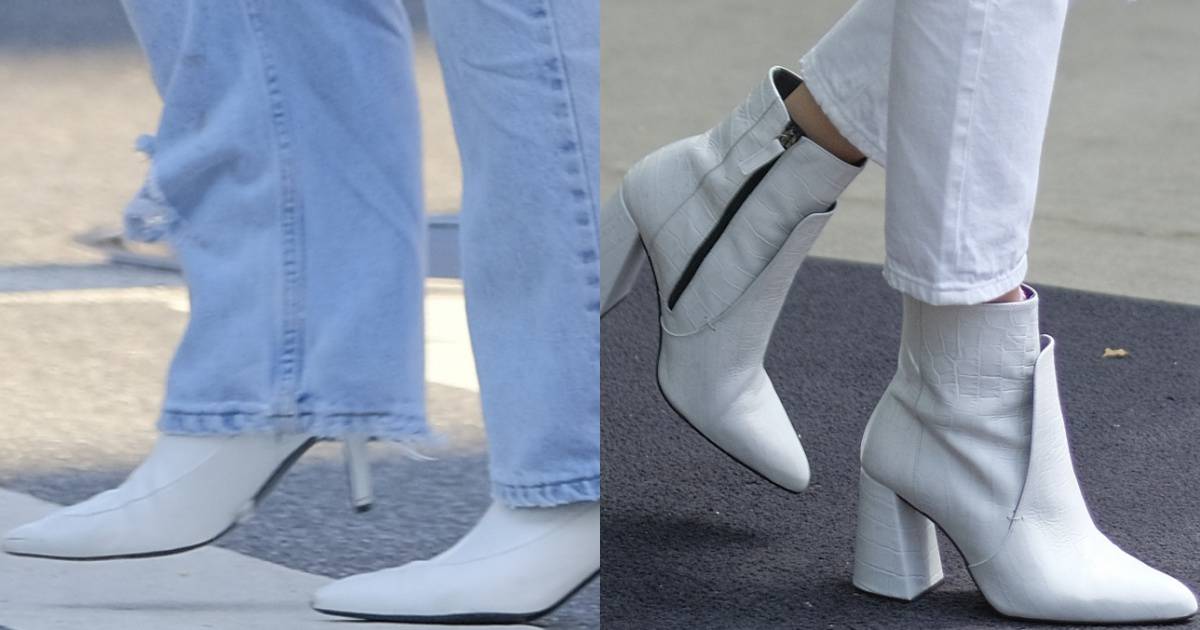 bella hadid white boots