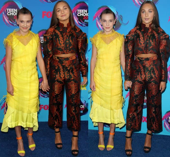Millie Bobby Brown and Maddie Ziegler at Teen Choice Awards