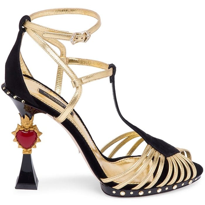 Dolce & Gabbana Sculpted-Heel Suede Sandals