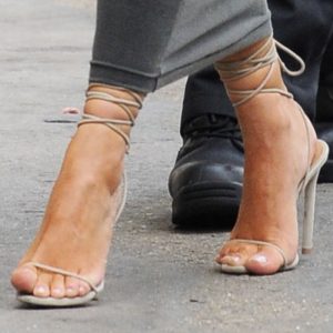 Braless Kim Kardashian Wears Merah Vodianova 'Ophelia' Sandals