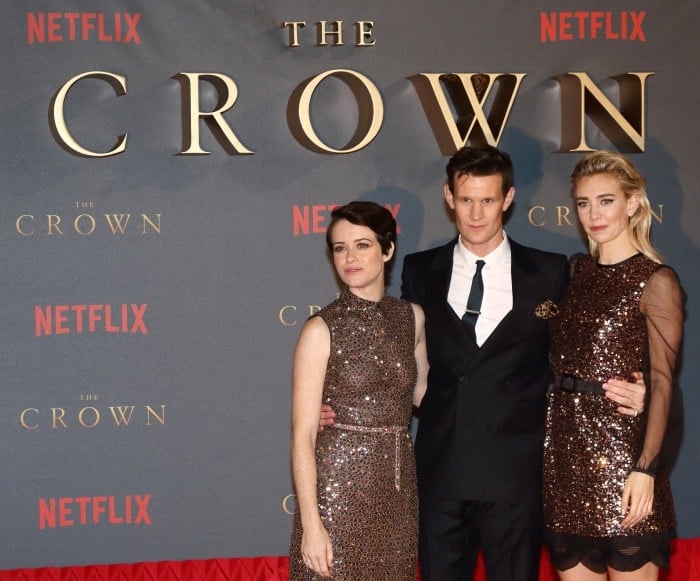 Claire Foy, Matt Smith, and Vanessa Kirby at Netflix’s "The Crown" Season 2 world premiere