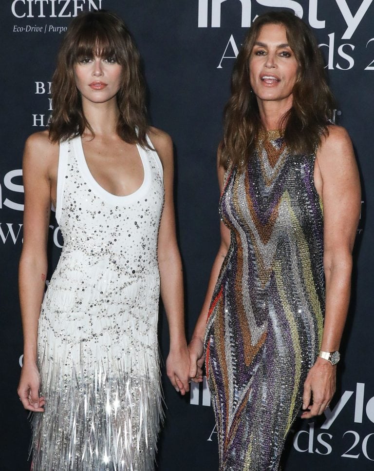 Kaia Gerber and Cindy Crawford Light Up the Night in Twinning Glitzy ...