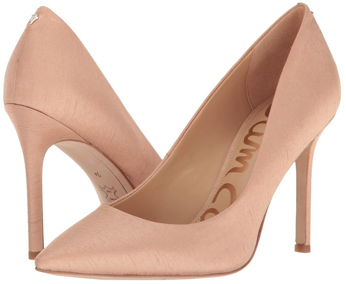 Sam Edelman 'Hazel' pumps in nude silk dupioni fabric