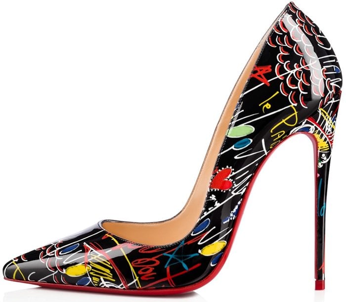 Loubitag Scribble Printed 'So Kate' Pumps by Christian Louboutin