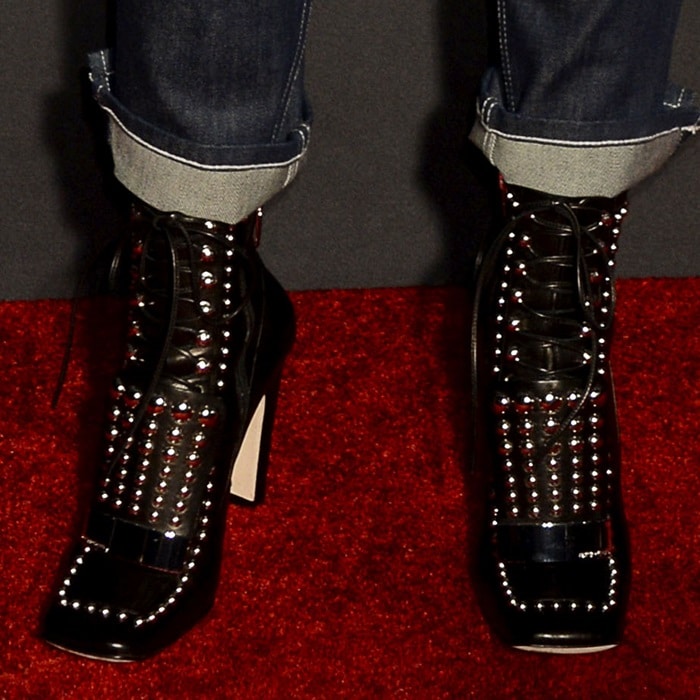 Zosia Mamet's studded SR1 ankle boots from Sergio Rossi