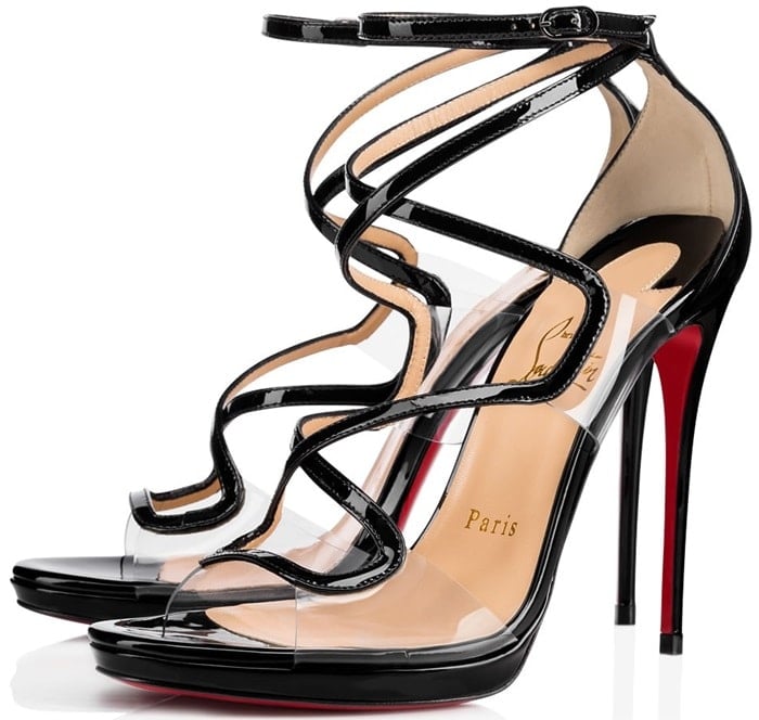Artisteric 120 Patent/PVC Sculptural Sandals by Christian Louboutin