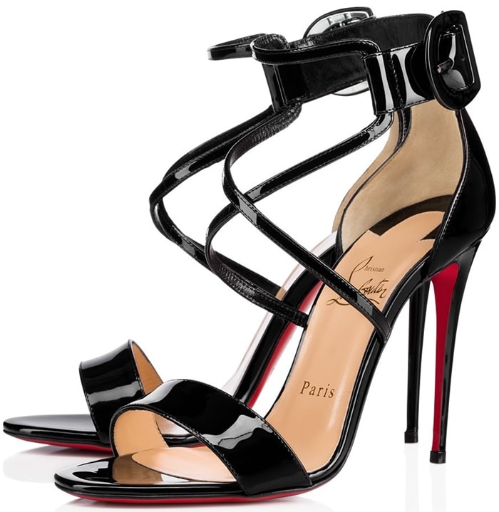 Floral-Print Snakeskin 'Choca' Red Sole Sandals by Christian Louboutin