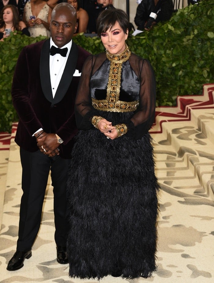 Kris Jenner and Corey Gamble at the 2018 Met Gala held at the Metropolitan Museum of Art