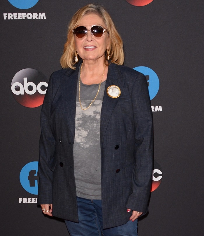 Roseanne Barr promoting her revived sitcom in New York City