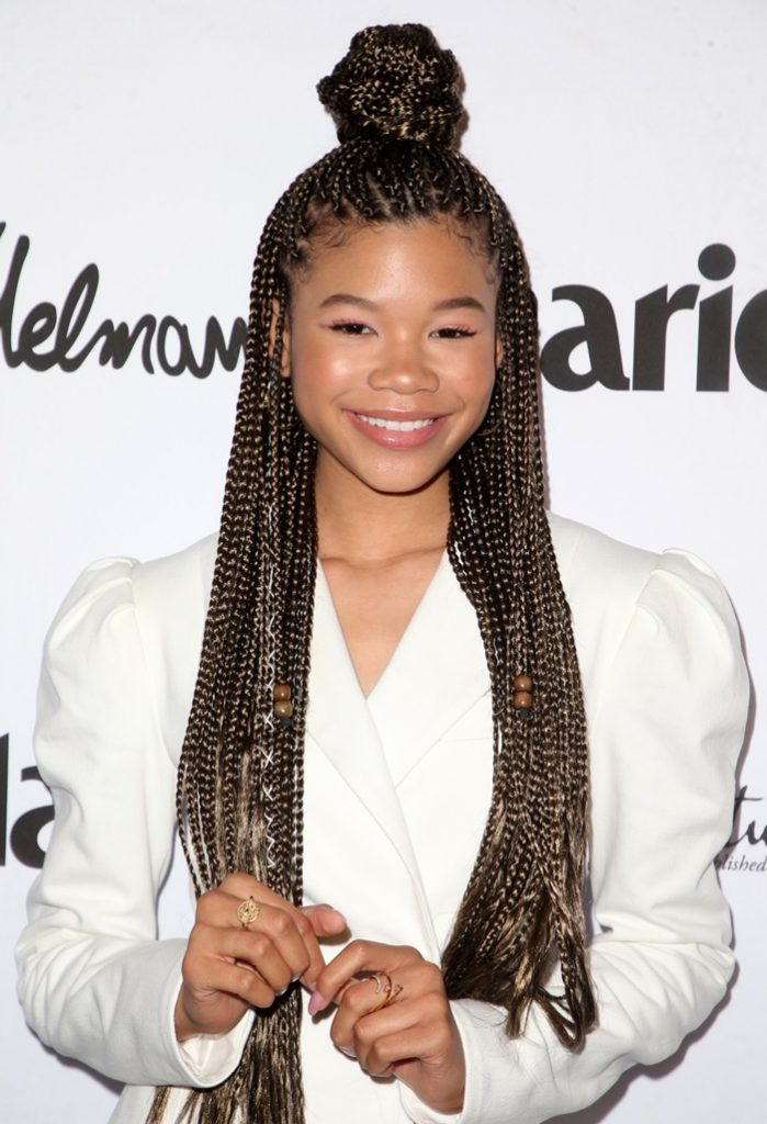 Storm Reid Rocks Katy Perry's Bright and Bold Strappy 'Alexxia' Sandals