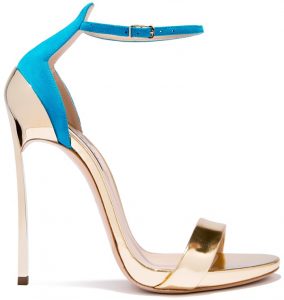 Gold-Toned Techno Blade Sandals in Orange Crodino and Sky-Blue Marettimo