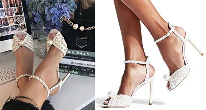 Jimmy Choo's Vintage-Inspired Sacora Imitation Pearl Sandals